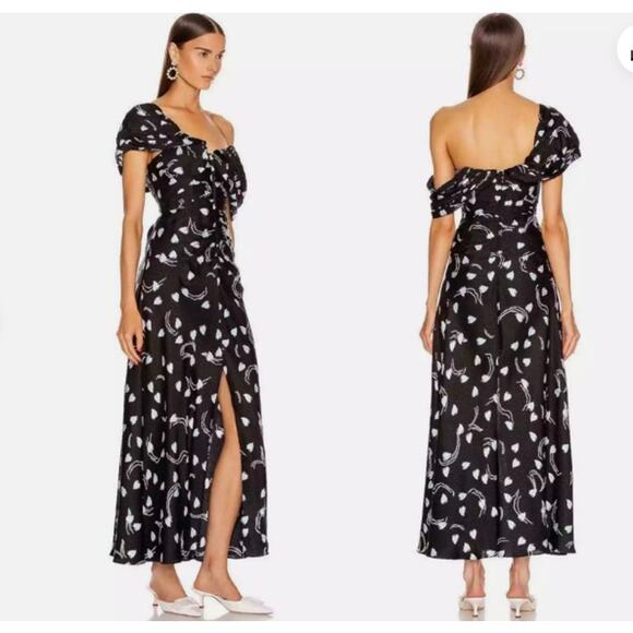 Self Portrait Abstract Geo Print Off Shoulder Dress Size 4 - Picture 1 of 9